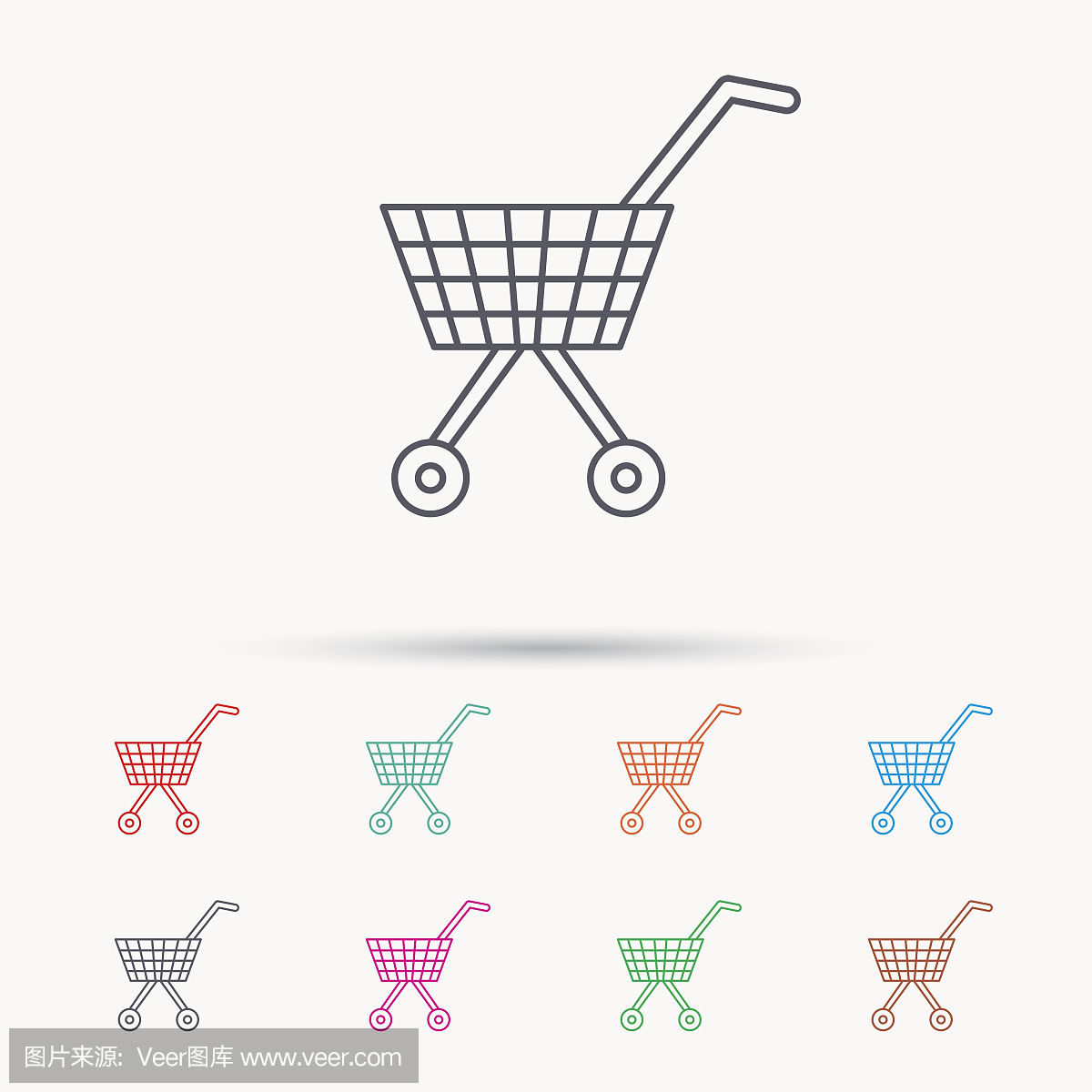 購(gòu)物車圖標(biāo)。市場(chǎng)購(gòu)買的跡象。